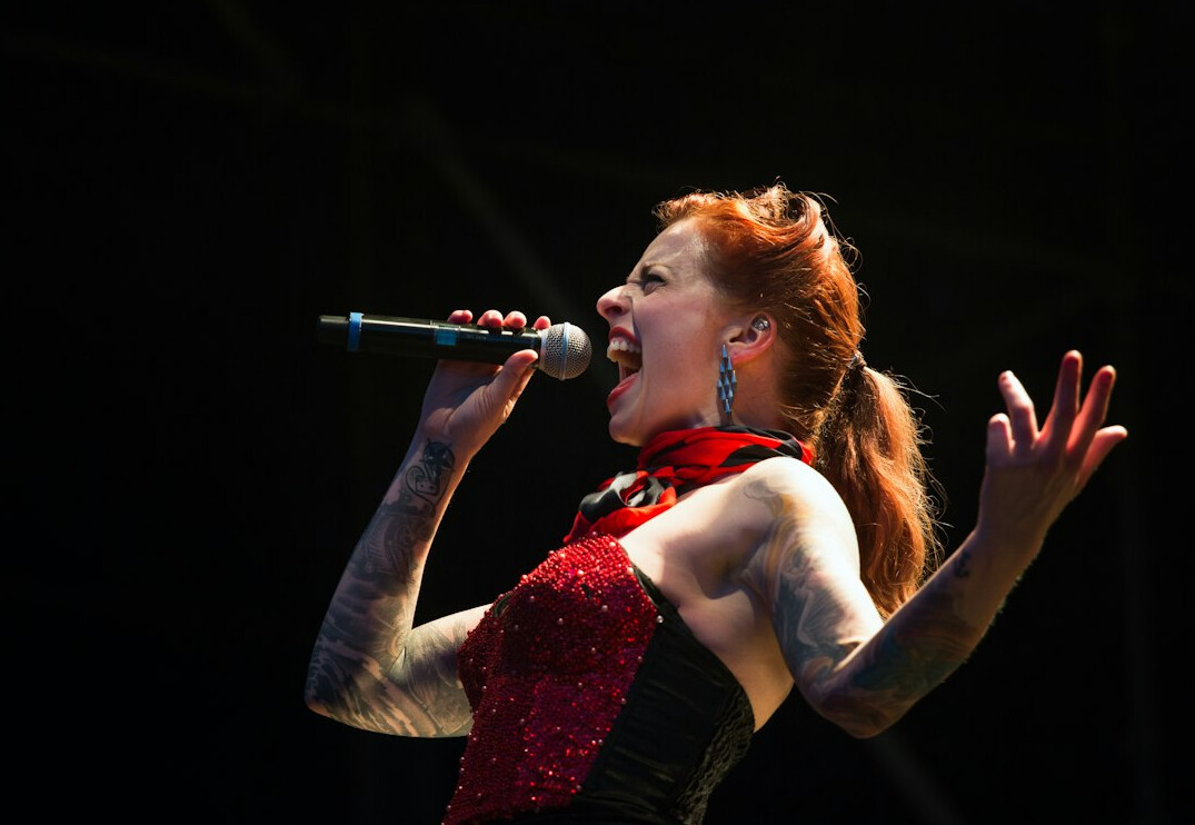 pop singer on stage