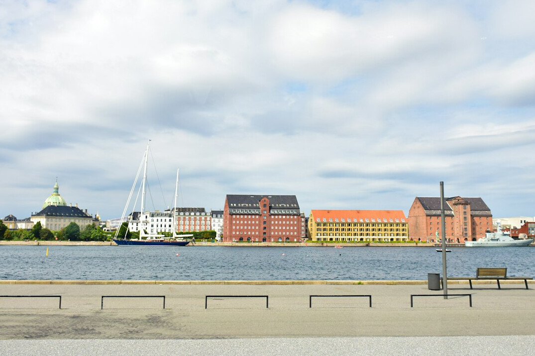Copenhagen city skyline with modern buildings by the waterfront
